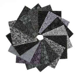 My Quilt Shop It's All Black 90-pc pre-cut charm pack 5" squares 100% cotton fabric quilt