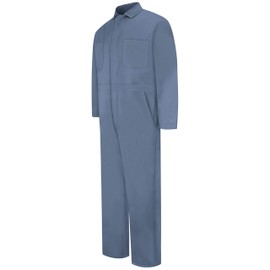 Red Kap Men's Snap Front Cotton Coverall, Oversized Fit, Long Sleeve, Postman Blue, 40