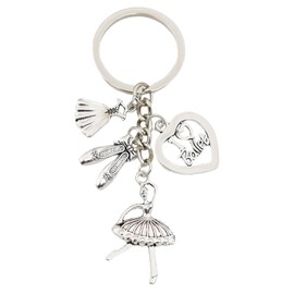 TTYY Elegant Ballet Dancer Pointe Shoe Keychain Cute Bag Charm Purse Accessory Car Keys Decor Gift for Women Mom sister