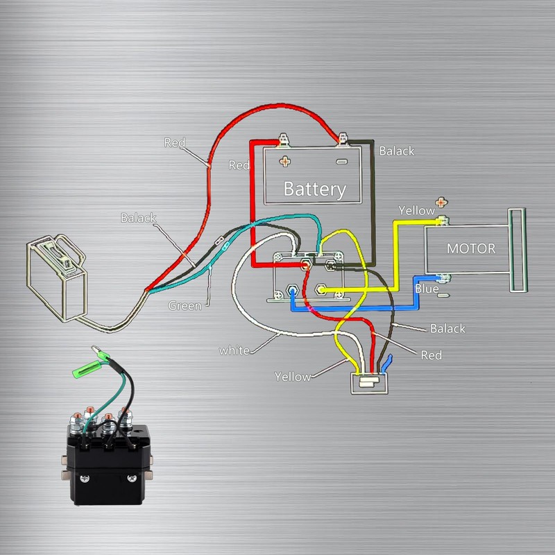 Winch Solenoid Relay, Black Heavy Duty Electric Contactor ATV UTV's