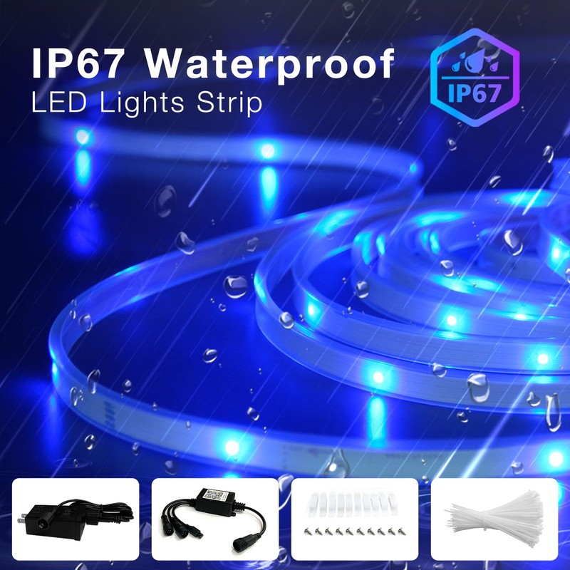 Outdoor LED Strip Lights Waterproof 200ft, IP67 Waterproof LED Light