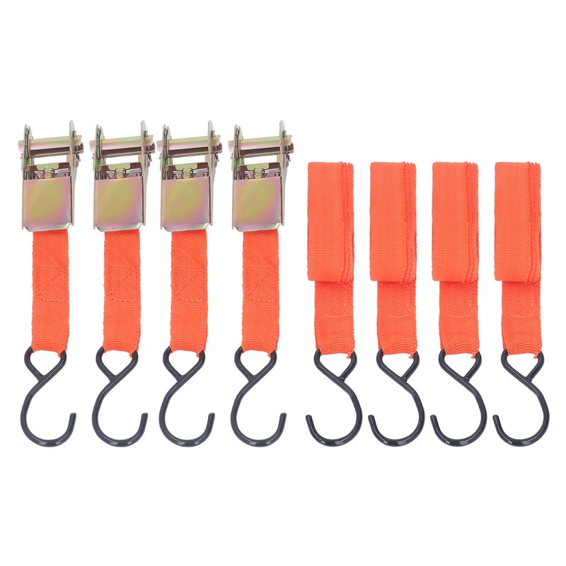 4Pcs Ratchet Tie Down Straps Motorcycle Car Buckle Set 15in