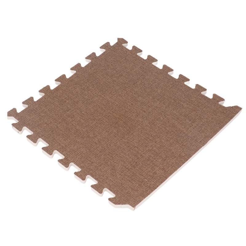 10pcs Cotton Linen Interlocking Carpet Tiles Anti Slip Floor Protection