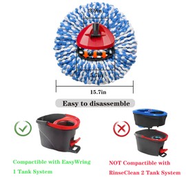 Mop Heads Replacement for O-Ceda Easy Wrin Spin Mop, Microfiber Spin Mop Refills, 4 Packs Mop Head Replacement Easy Cleaning Machine Washable