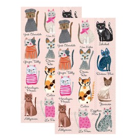 Ideal Home Range 3-Ply Paper Cool Cats, 16 Count Guest Towel Napkins Set of 2