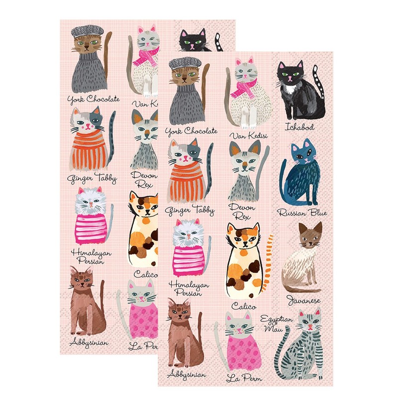 Ideal Home Range 3-Ply Paper Cool Cats, 16 Count Guest