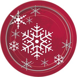 Unique Party 44494 - 18cm Sparkle Tree Christmas Party Plates, Pack of 8