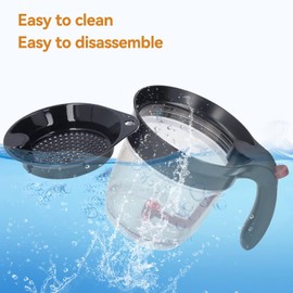 Fettabscheider mit unterer Freigabe, Suppenölabscheider Doppelfiltration Lebensmittelsiebe Gravy Fettabscheider für gesunde Suppenölabscheider Fettabscheider mit Messbecher und Filter