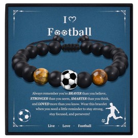 VGWON Football Bracelet, Football Gifts for Boys Teenage 9-12 13-15 Years, Boy Bracelet, Son Grandson Brother Nephew Cousin Best Friend Teenage Boy Gift, 13th 16th 18th Birthday Gifts for Boys