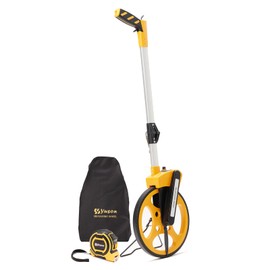 Measuring Wheel With Handle Reset & Brake, Rolling Measuring Wheel in Feet for Construction, Survey, Collapsible Measure Wheel with Tape Measure and Canvas Carrying Bag, 12 Inch, Up to 10,000Ft