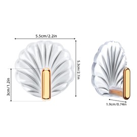 ViiWxx 8PCS Shell Clear Adhesive Hooks - No Drill Removable Waterproof for Bathroom, Shower, Kitchen, Reusable Transparent Damage-Free Towels, Bath Sponges & Small Items (Space-Saving)