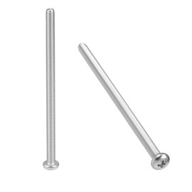 TOP-VIGOR 5Pcs Cross Pan Head Machine Screws, M5x90mm Phillips Round Head Screws Bolts for Machinery, Furniture, Car, Motorcycle Repair, Electronic Products, Ship Assembly, and DIY