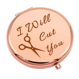 Hair Stylist Gifts Hairdresser Gift for Women Compact Makeup Mirror Funny Birthday Gift for Hair Dresser Stylists Barber Appreciation Gifts Folding Makeup Mirror Retirement Christmas Graduation Gifts