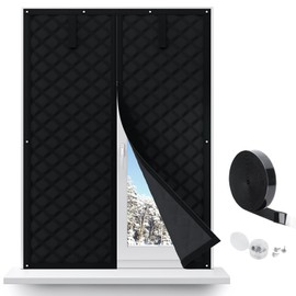 Augblinds Window Insulation for Winter, Curtain Size 46 Inch x 62 Inch, Thermal Insulated Cover Heavy Duty Oxford Cloth Thicken Cotton Fiber, Fits up to 44'' x 60'' Windows to Keep Warm with Zipper