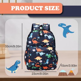 Xumann Dinosaur Backpack for Boys, Canvas Toddler Boy Backpack, Baby Rucksack for Nursery for 3-6 Year Old