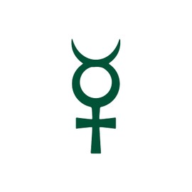 Decal Stickers of Mercury Symbol Mercury Astrology (Green) (Set of 2) Premium Waterproof Vinyl Decal Stickers for Laptop Phone Accessory Helmet Car Window Mug Tuber Cup Door Wall - ANDstic908690GR