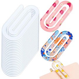 FEISHIONG 24pcs Sublimation Blanks Acrylic Paper Clips, 4x2in Jumbo Sublimation Bookmarks for Office, School, Classroom, Teacher Supplies, Gifts