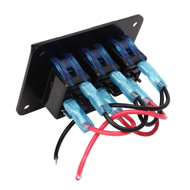3 Gang Rocker Switch Panel Waterproof Pre Wired Aluminum Alloy
