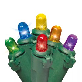 Holiday Time 20 Battery Operated LED multi color Dome Lights 7.5 Ft L Green Wire