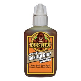 Gorilla Original Waterproof Polyurethane Glue, 2 ounce Bottle, Brown, (Pack of 7)