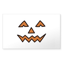 CafePress Pumpkin Face Sticker Rectangle Bumper Sticker Car Decal