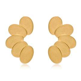 HolidayQbee Gold Earrings For Women With Five Disc Vintage Boho Earrings Statement Earrings Chunky Gold Earrings Fashion Chic Gold Dangle Drop Earrings