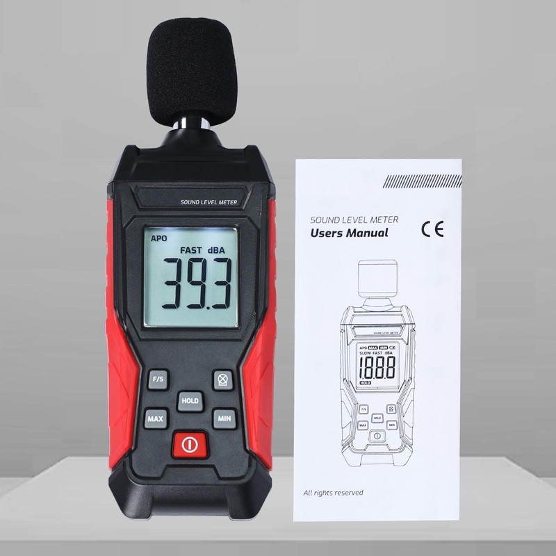 Decibel Meter, Sound Level Meter 30-130dB Digital Audio Noise Meter