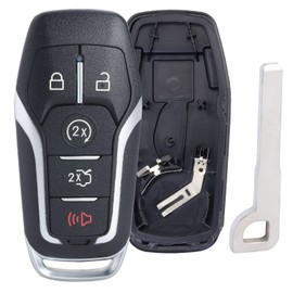 Keymall Remote Key Fob Case Shell Cover Replacement for Ford Edge/Explorer/Fusion/Mustang for Lincoln MKZ/MKC/MKX(FCC ID:M3N-A2C31243300 P/N:164-R7989) 5 Buttons,Just A Key Shell
