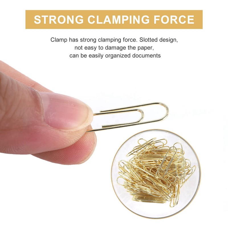 Kafei Gold Office Clips in Elegant Magnetic Marble Clip Holder,