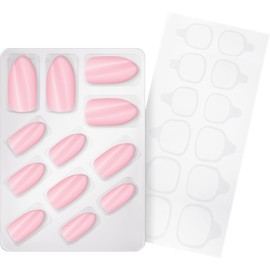 essence nails in style artificial fingernails, no. 14, pink, express result, instant result, shiny, colour-intensive, nanoparticles free, pack of 12