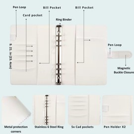 PEAKBUY100 Envelopes Money Saving Challenge Binder | Money Saving Binder with Cash Envelopes | Budget Binder Planner Book for Planning & Saving Money | Challenges Book to Save $5,050 (White)