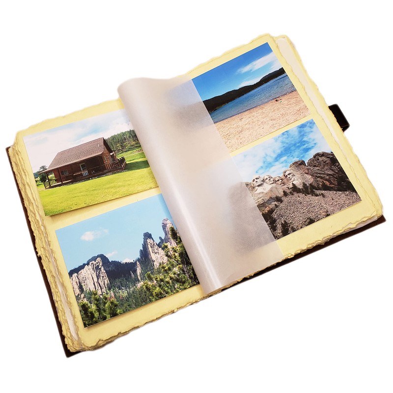 Large Vintage Leather Photo Album with Buckle Closure - Scrapbook