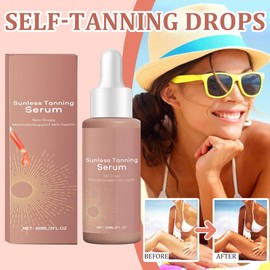 Tanning Drops, Sunless Tanning Drops, Drops to Naturally Boost Melanin, Bräunungstropfen zum Einnehmen, Flüssige Bräunungstropfen, für Gesicht und Körper, ohne Sonnenschäden (#60ml 1 Stück)