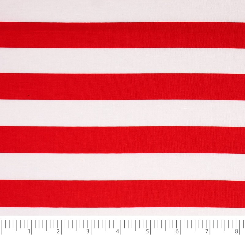 Singer Print Fabric, 100% Cotton, 1 Yard Precut, Red Stripe