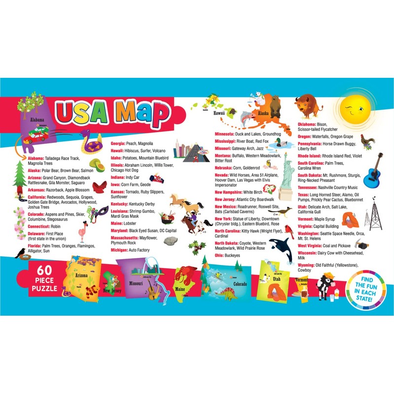 MasterPieces 60 Piece Educational Jigsaw Puzzle for Kids - USA