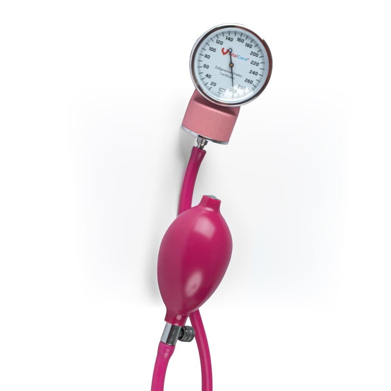 VitalCare | Baumanómetro Aneroide Manual (Rosa) | Brazalete Amplio (22-45