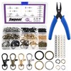Swpeet 321Pcs Assorted Keychain Making Set with Pliers, 40Pcs Swivel