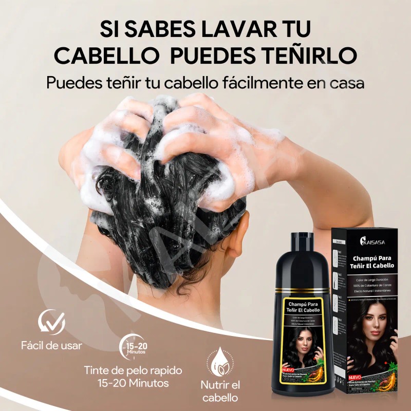 Kaisasa Shampoo Tinte Cubre Canas Natural Jengibre 500ml
