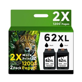 Ubinki 62XL Ink Cartridges Black Replacement for HP Ink 62 XL HP62 HP62XL (2- Combo Pack) Fit for Envy 7640 5660 7645 5540 5640 OfficeJet 5740 5745 8040 250 200 Printers