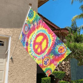 Peace Sign Flag 3x5 Ft for Outdoor, Rainbow Hippie Flags Banner Decorations For Home Yard Garden Outside