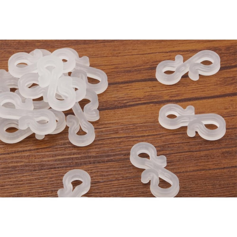 EQUIJUANCE Plastic Gutter Hooks, S Clips for Christmas Lights, Outdoor