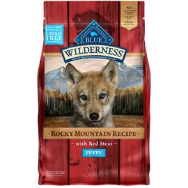 Blue Buffalo Wilderness Rocky Mountain Recipe High Protein, Natural Puppy Dry Dog Food, Red Meat 4-lb