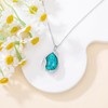 Natural Turquoise Necklace for Women 925 Sterling Silver Leaf and