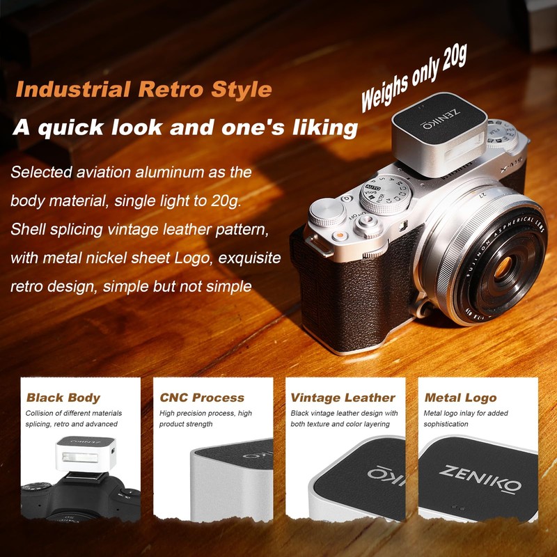 Zeni ZF04 Camera Flash, 6500 K ± 200 K Mini