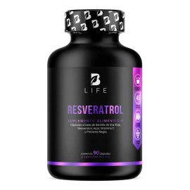 Resveratrol De 90 Cáps Con Semilla De Uva Roja Acai. B Life