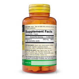 MASON NATURAL Vitamin C 500 mg - Supports Healthy Immune System, Antioxidant and Essential Nutrient, 100 Tablets (Pack of 3)