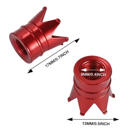 TOMALL Crown Tire Valve Stem Caps Universal Valve Caps 4pcs for Car Wheel Air Valve Dust Cover (Red)