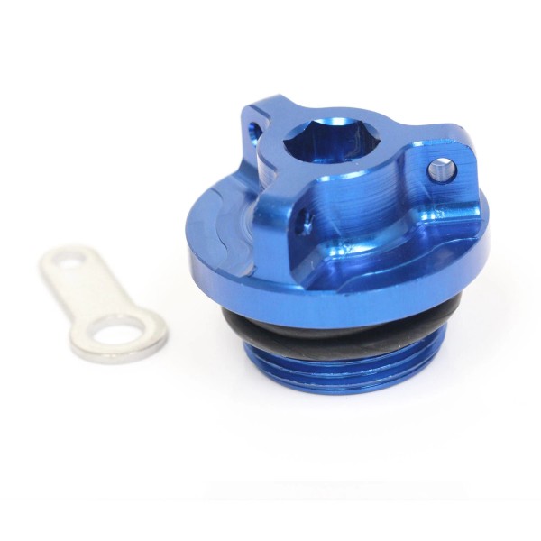 Createmotor 1x CNC Blue Engine Oil Filler Cap For Honda
