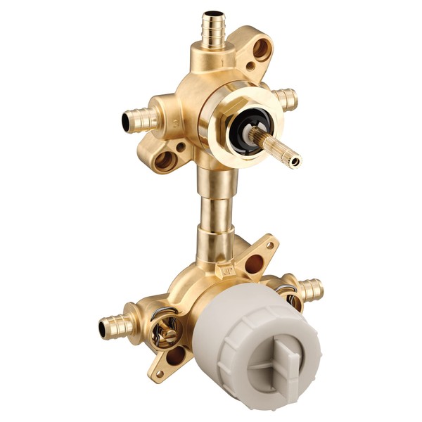 Moen M-CORE 3-Series Mixing Valve with 3 or 6-Function Integrated Transfer Valve with Crimp Ring PEX Connections and Stops, U362XS