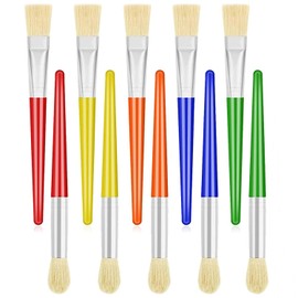 Pinceles para Niños, 10 Piezas De Pinceles Escolares, Pincel Grueso para Niños, Brochas para Pintar, Pinceles para Pintura Acrilica, Ideal para Proyectos De Arte Y Manualidades